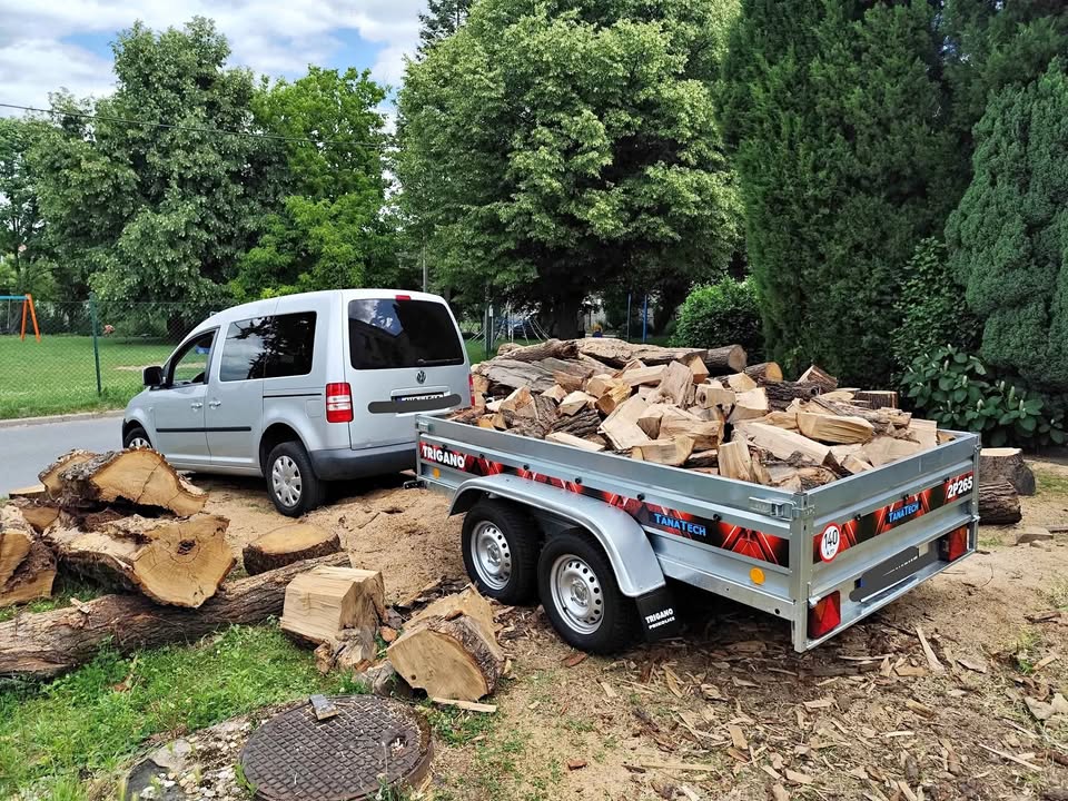 Přívěsný vozík k pronájmu pro převoz dřeva, stavebního materiálu a sypkých materiálů.